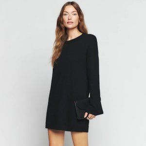 Reformation Henrietta Cashmere Dress in Black, XL